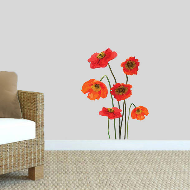 Red Barrel Studio® Poppies Printed Wall Decal Wayfair